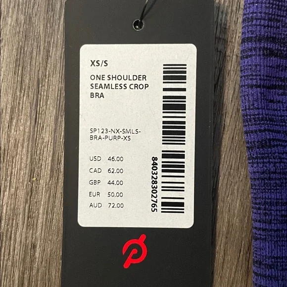Peloton one shoulder seamless crop bra size xs - Picture 3 of 3